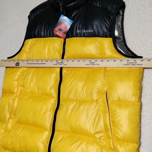 Columbia Men's Pike Lake Puffer Vest Size XL Thermal Omni-Heat Black Yellow NEW - Picture 10 of 13